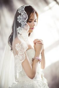 match your wedding hairstyle with your dress neckline